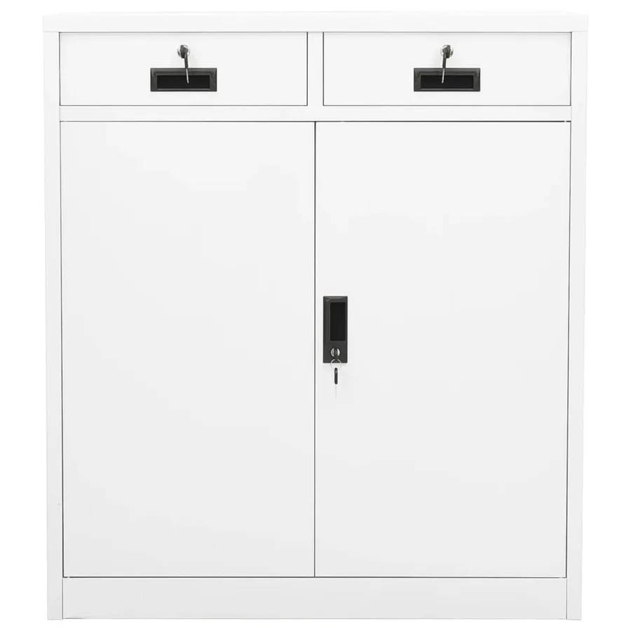 Armoire de bureau Blanc 90x40x102 cm Acier - 2