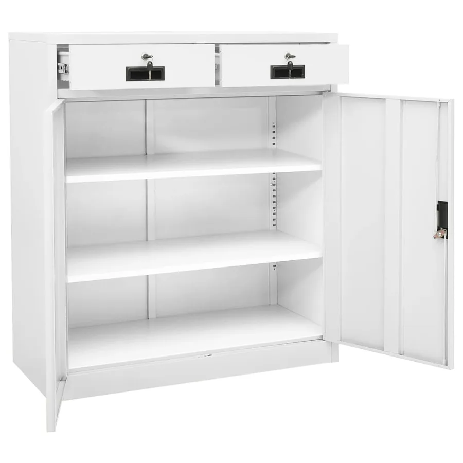 Armoire de bureau Blanc 90x40x102 cm Acier - 6