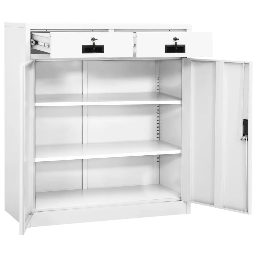 Armoire de bureau Blanc 90x40x102 cm Acier - 7