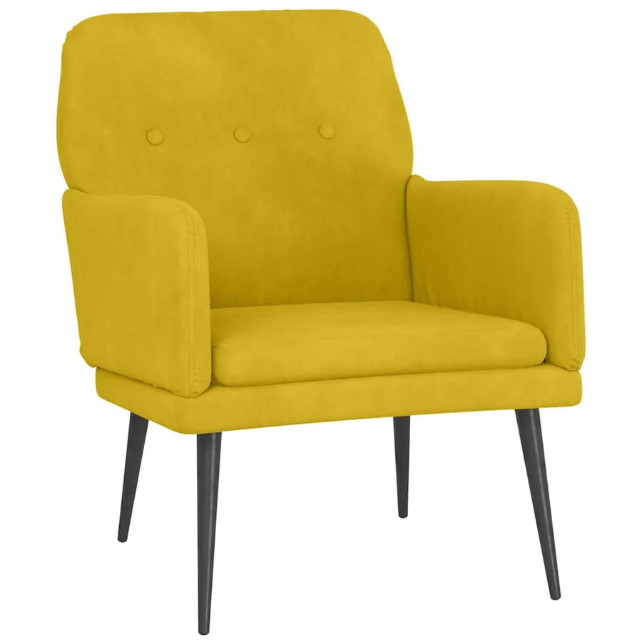 Fauteuil Jaune 62x79x79 cm Velours - 2