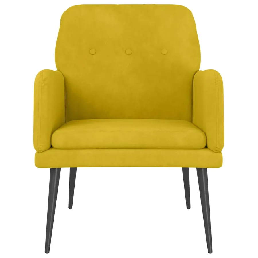 Fauteuil Jaune 62x79x79 cm Velours - 3