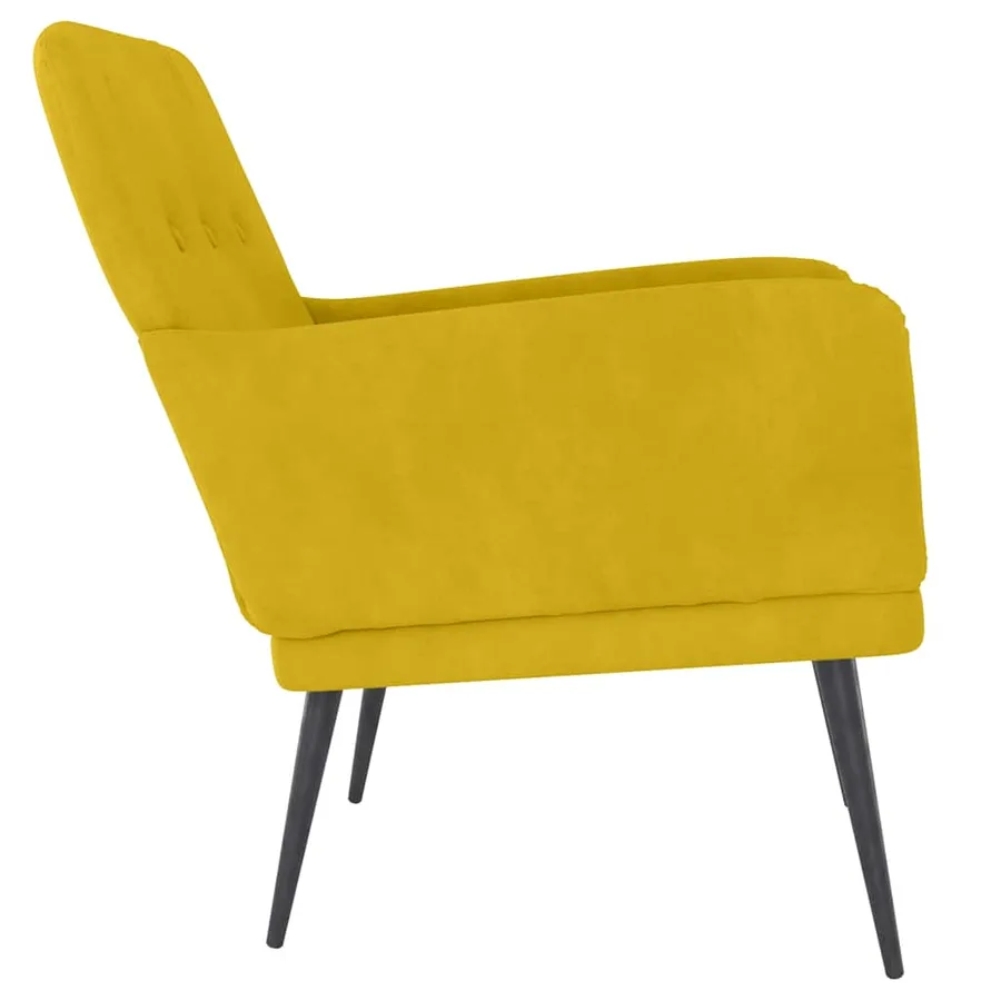 Fauteuil Jaune 62x79x79 cm Velours - 4
