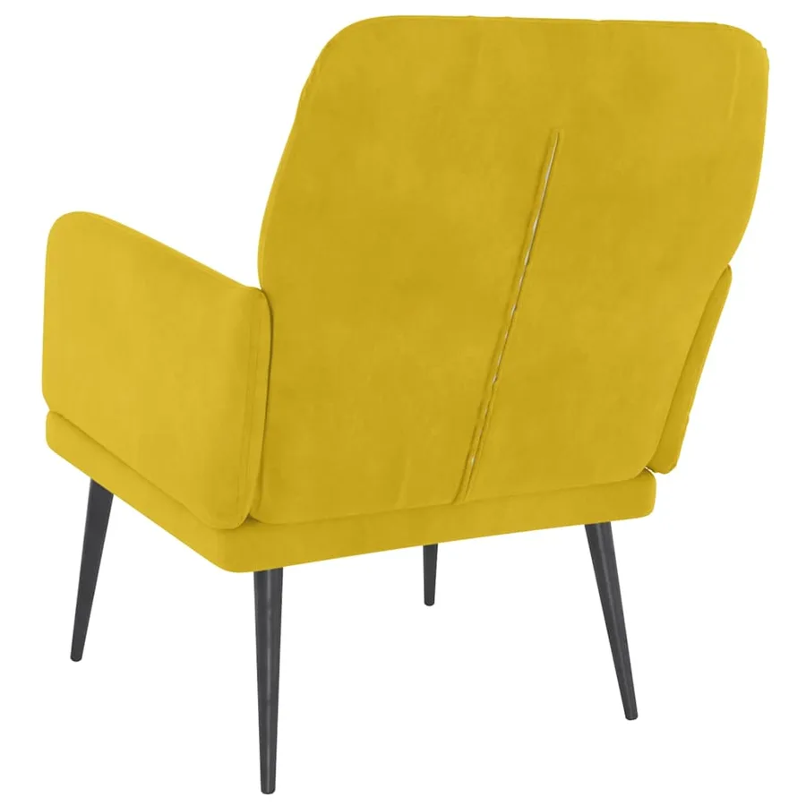 Fauteuil Jaune 62x79x79 cm Velours - 5