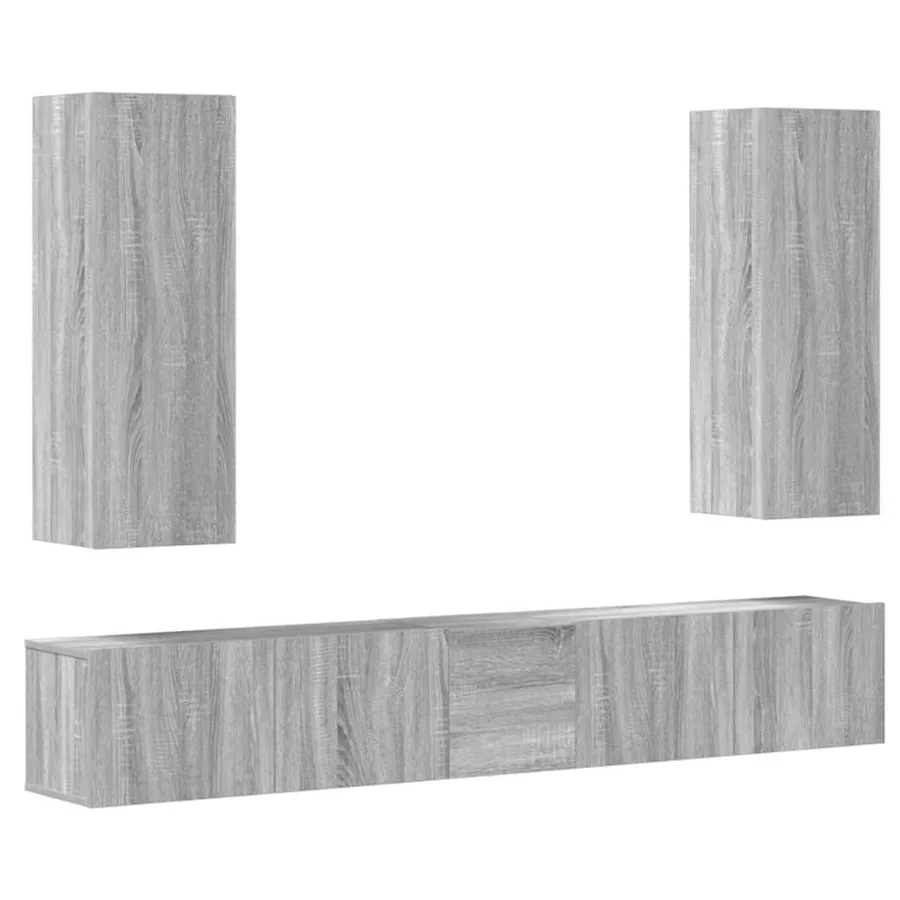Ensemble de meubles TV 5 pcs Sonoma gris Bois d'ingénierie - 2