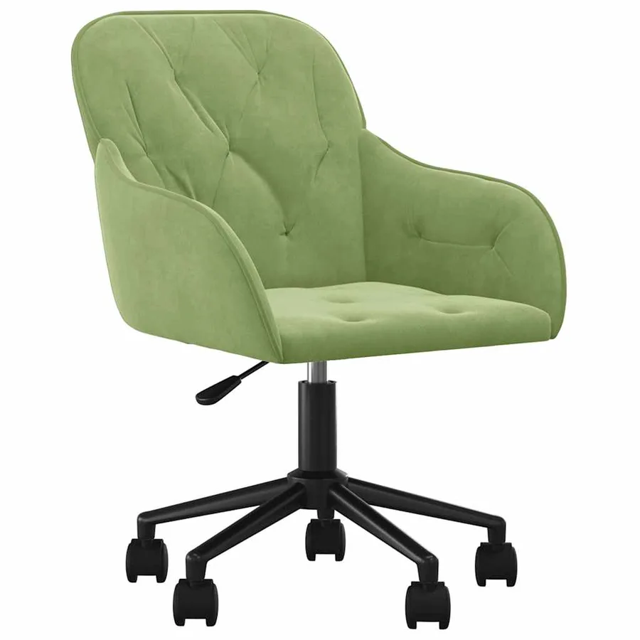 Chaises pivotantes à manger lot de 2 Vert clair Velours - 3