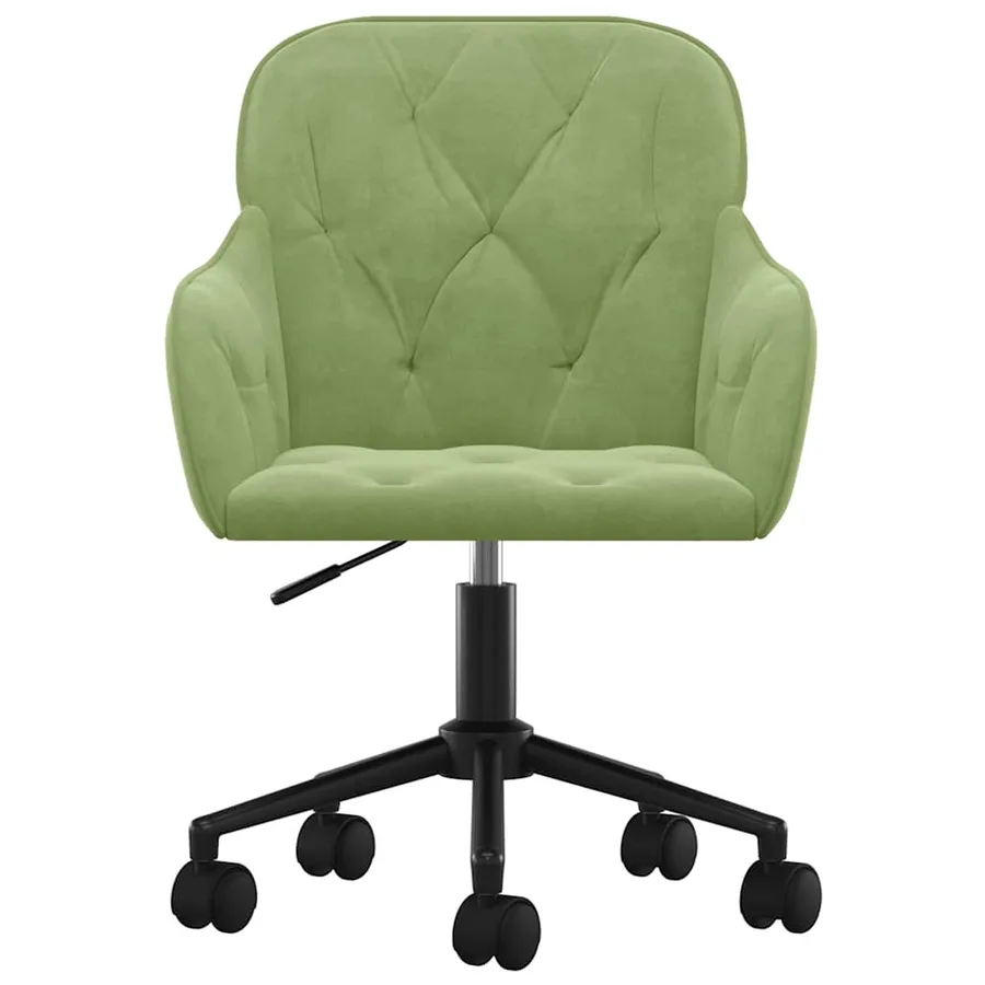 Chaises pivotantes à manger lot de 2 Vert clair Velours - 4