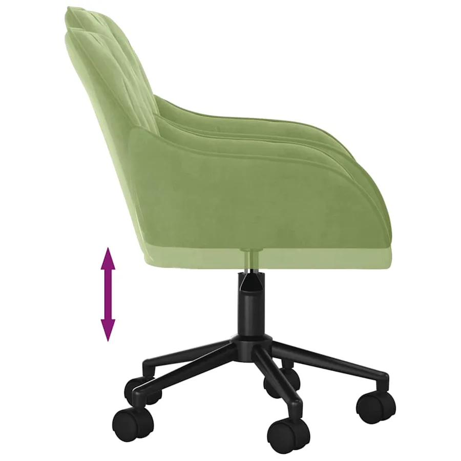 Chaises pivotantes à manger lot de 2 Vert clair Velours - 7