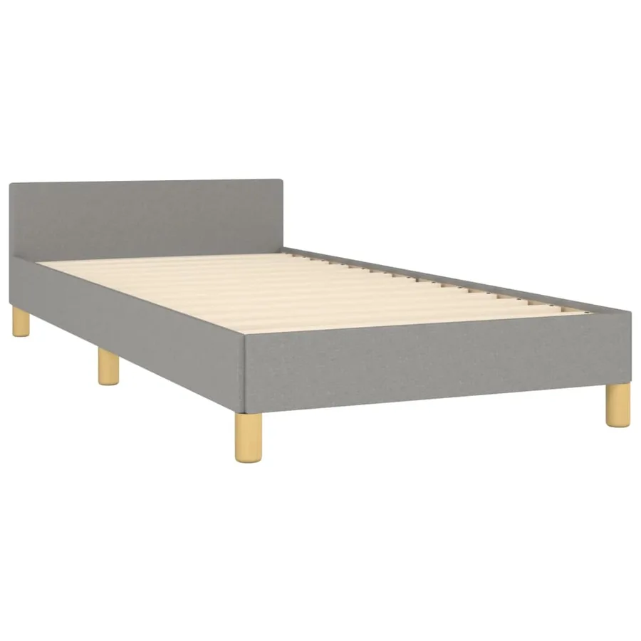 Cadre de lit sans matelas gris clair 100x200 cm tissu - 5