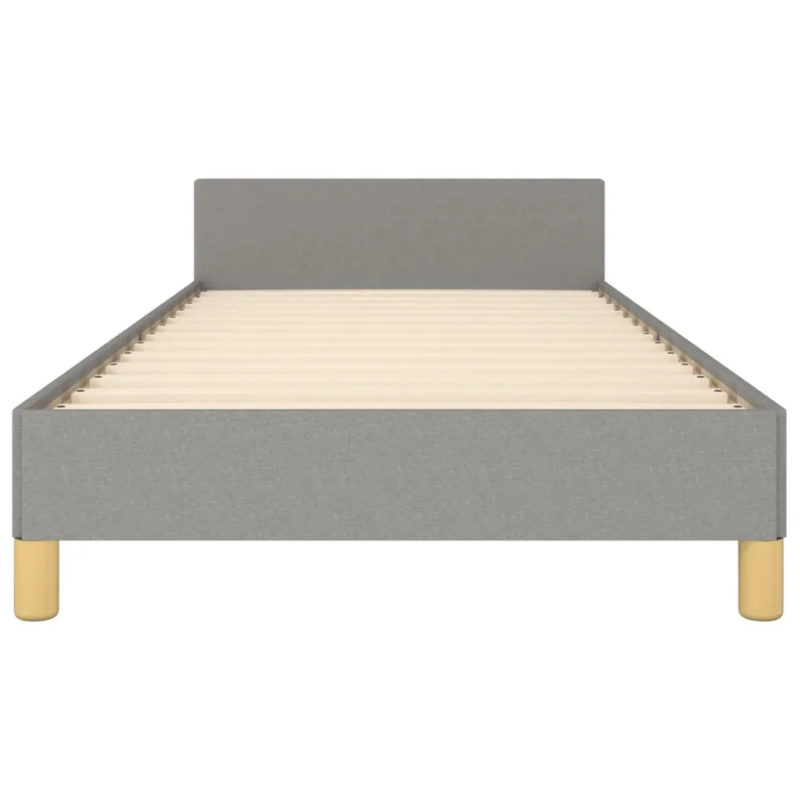 Cadre de lit sans matelas gris clair 100x200 cm tissu - 6