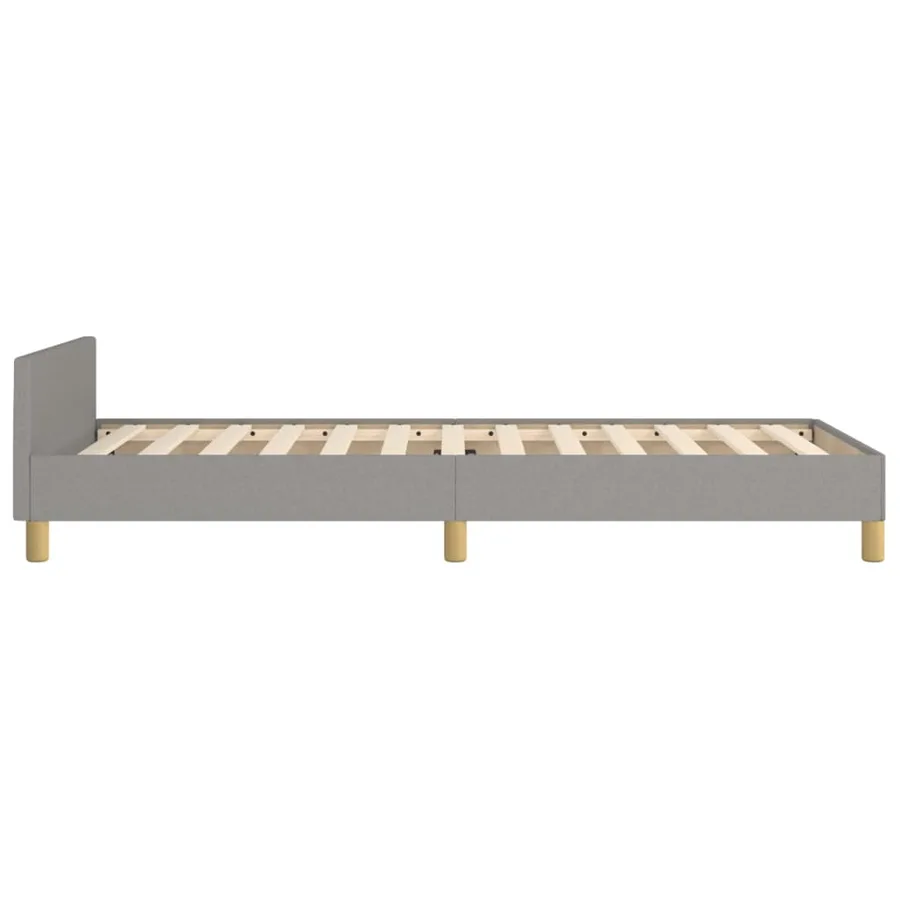 Cadre de lit sans matelas gris clair 100x200 cm tissu - 7