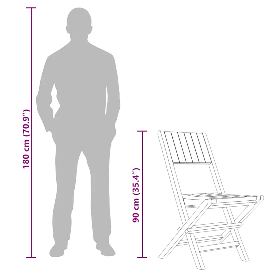 Chaises de jardin pliantes lot de 4 47x61x90cm bois massif teck - 6