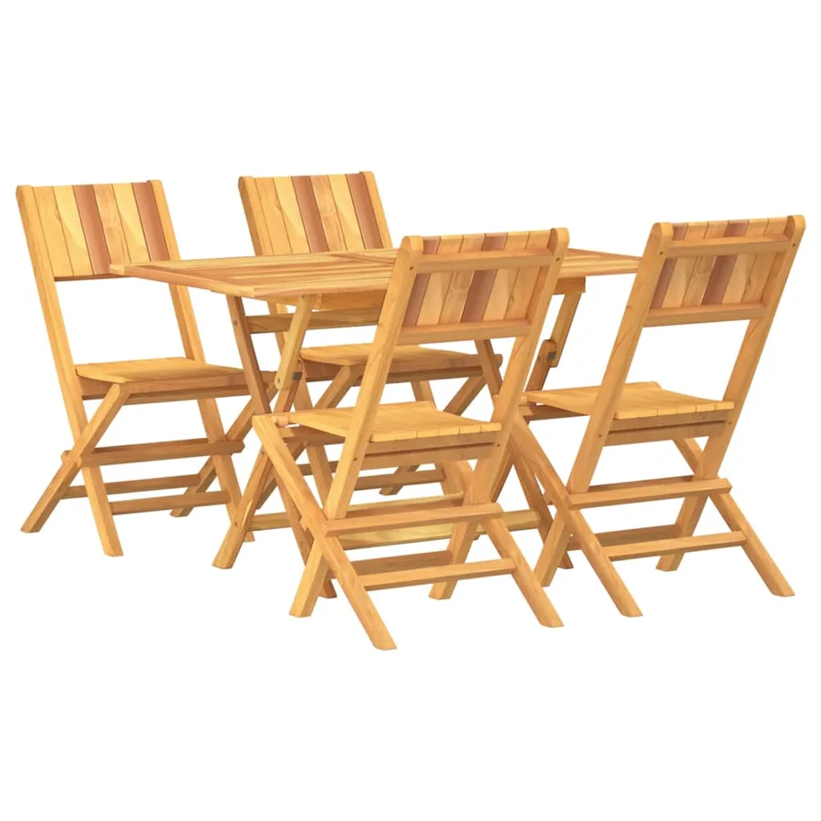 Ensemble à manger de jardin 5 pcs Bois de teck massif - 2