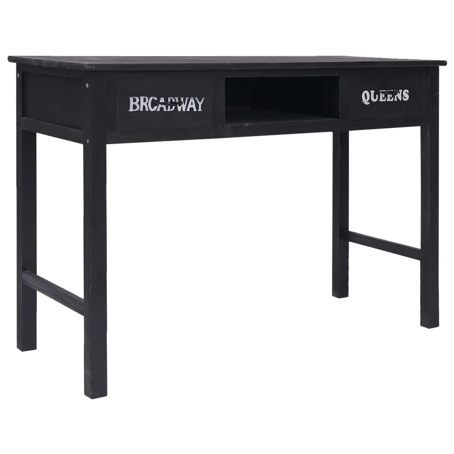 Table console Noir 110x45x76 cm Bois - 3