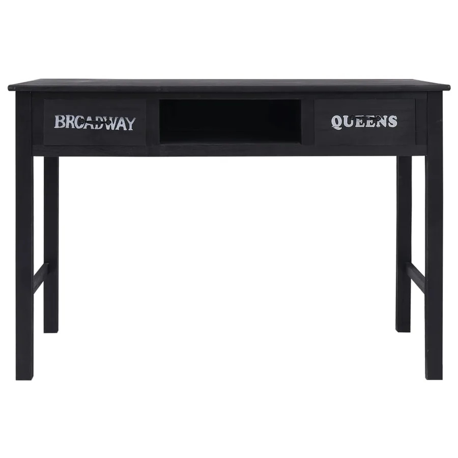 Table console Noir 110x45x76 cm Bois - 4