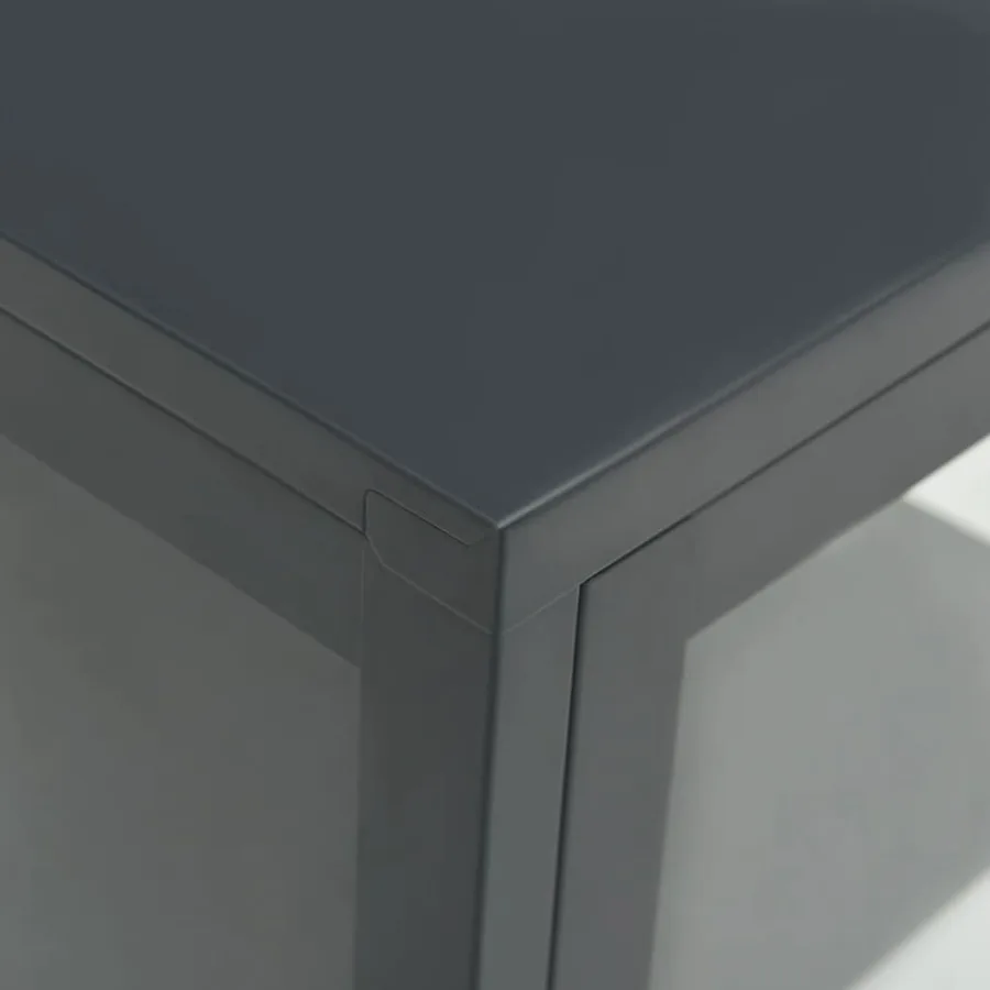 Buffet Anthracite 38x35x70 cm Acier et verre - 8
