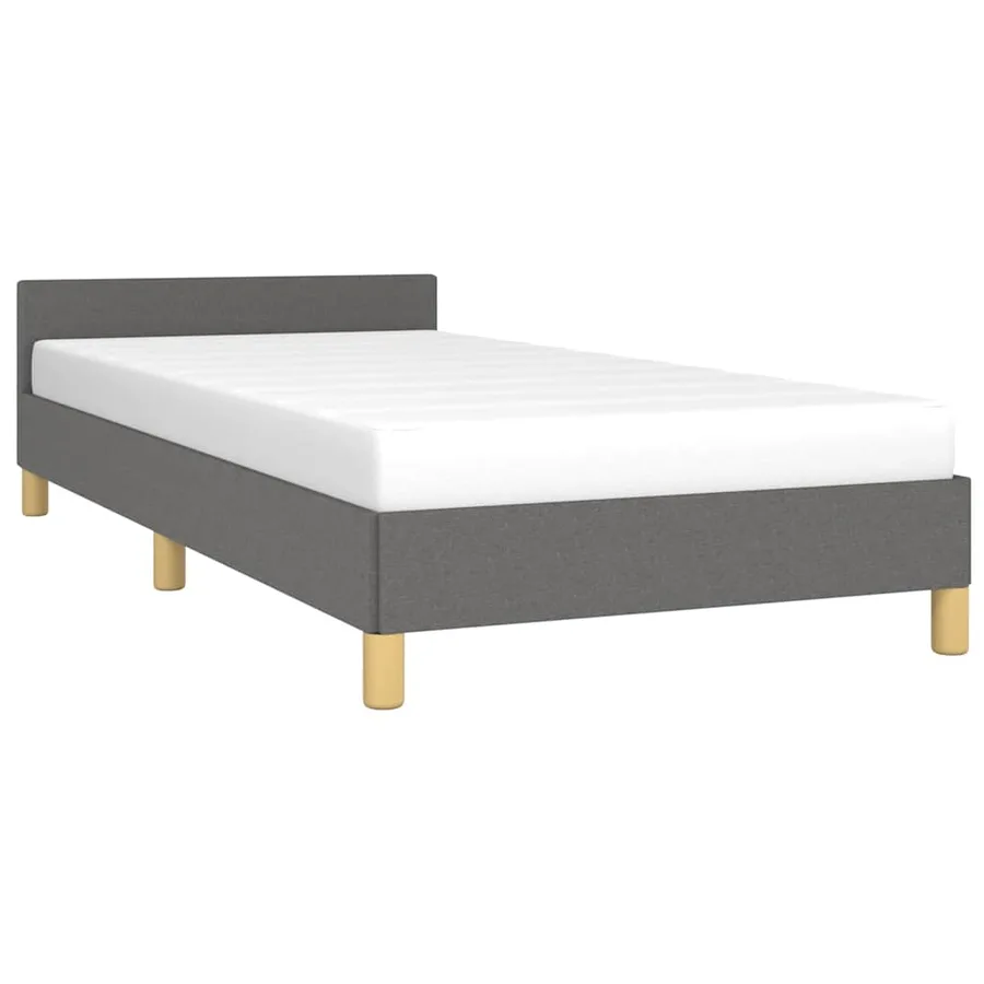 Cadre de lit sans matelas gris foncé 80x200 cm tissu - 3