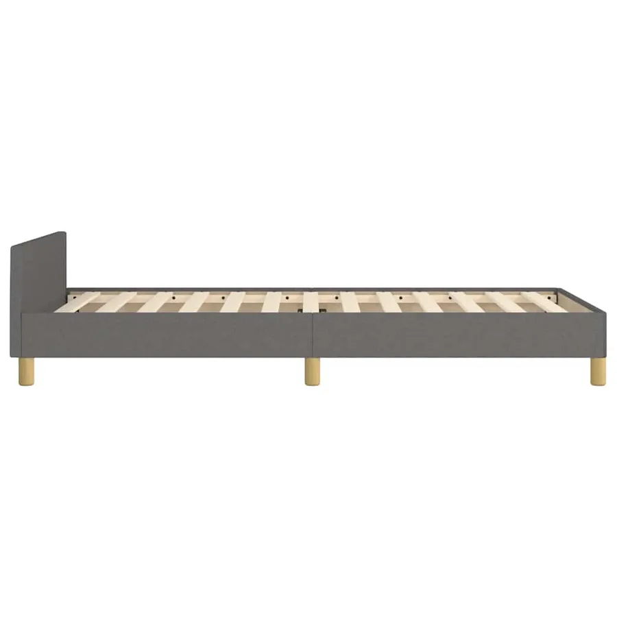 Cadre de lit sans matelas gris foncé 80x200 cm tissu - 6