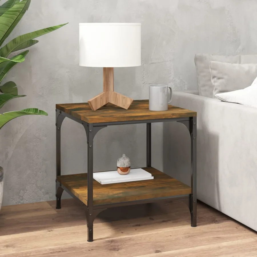 Tables d'appoint 2 pcs Chêne fumé 40x40x40 cm Bois d'ingénierie - 3