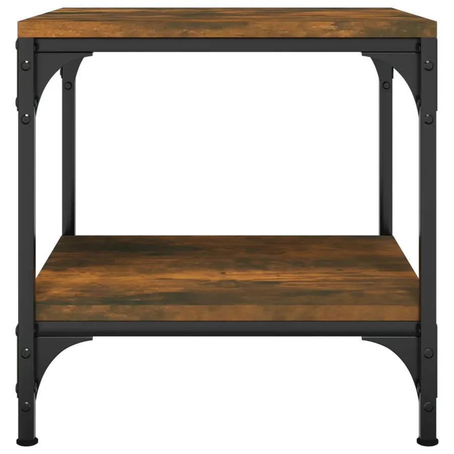Tables d'appoint 2 pcs Chêne fumé 40x40x40 cm Bois d'ingénierie - 6