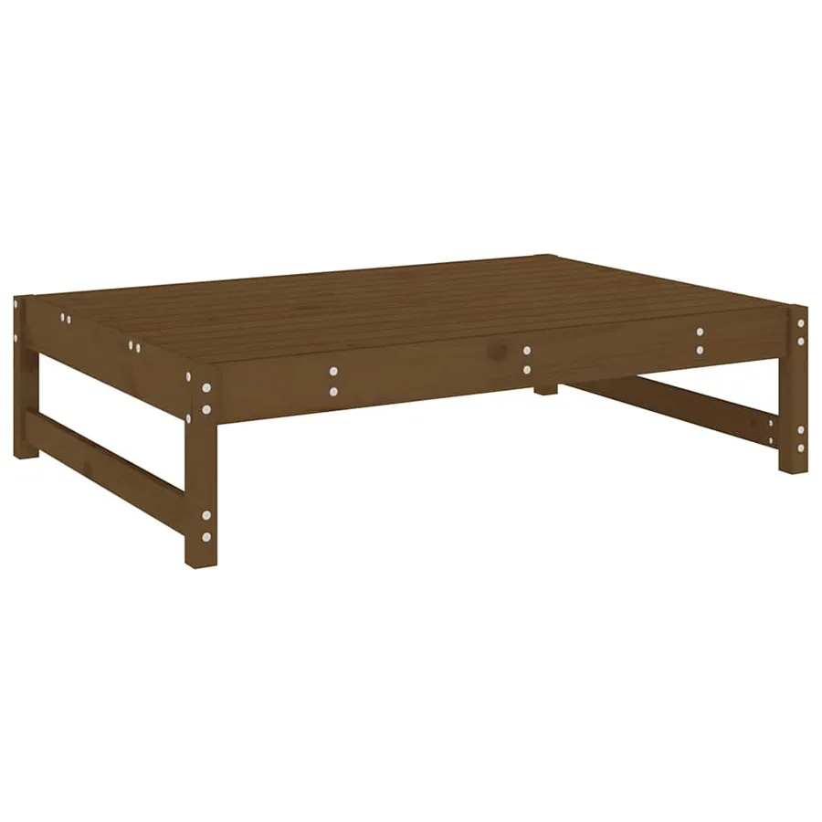 Repose-pied de jardin 120x80 cm marron miel bois de pin massif - 3