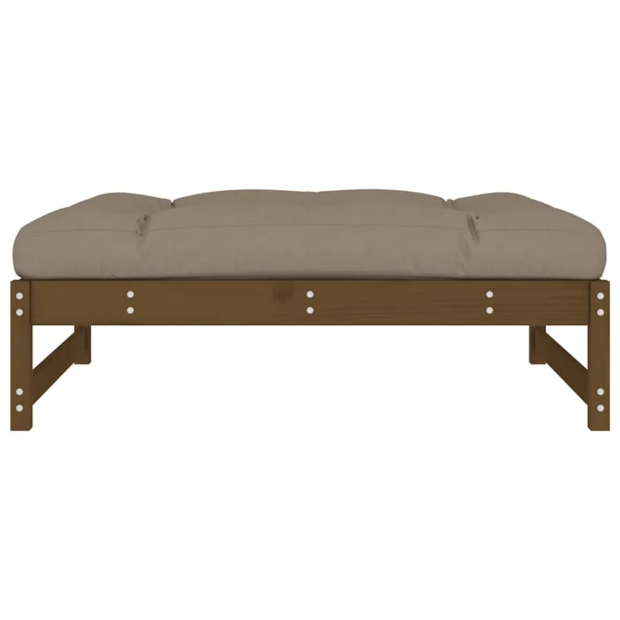 Repose-pied de jardin 120x80 cm marron miel bois de pin massif - 4