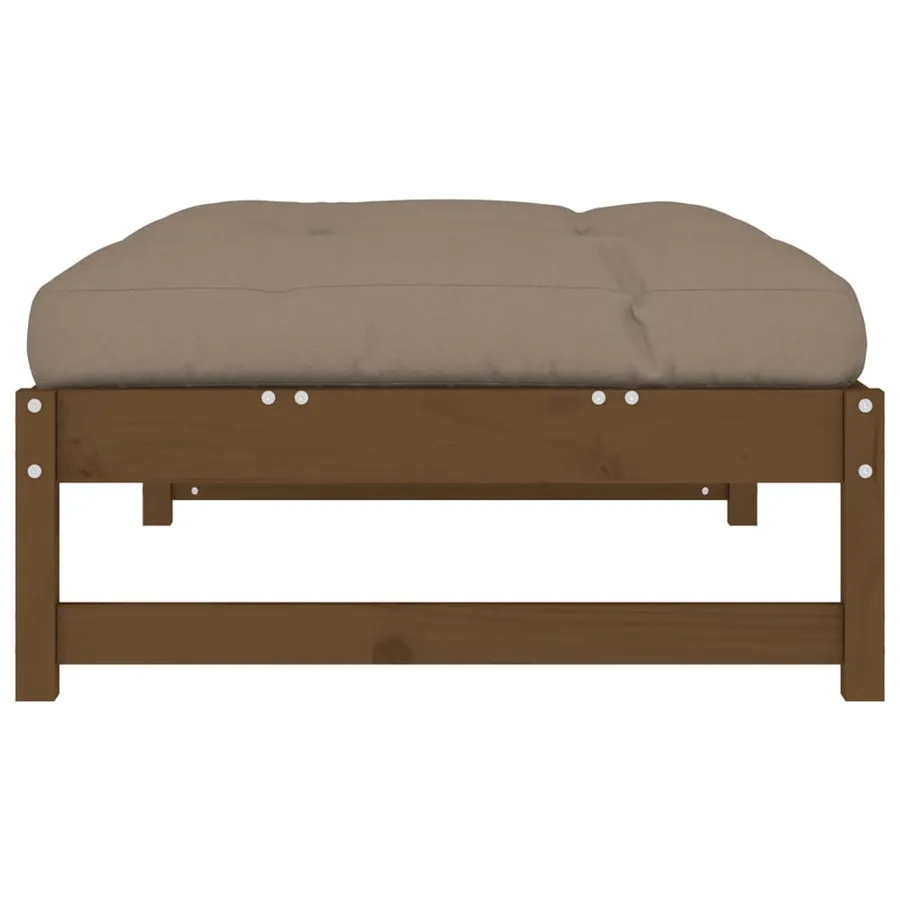 Repose-pied de jardin 120x80 cm marron miel bois de pin massif - 5
