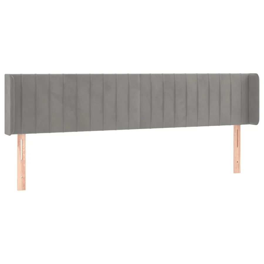 Tête de lit avec oreilles Gris clair 203x16x78/88 cm Velours - 2