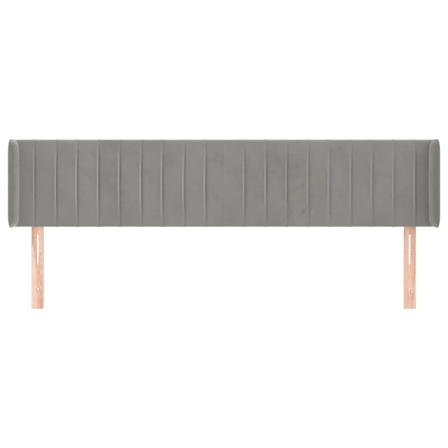 Tête de lit avec oreilles Gris clair 203x16x78/88 cm Velours - 3