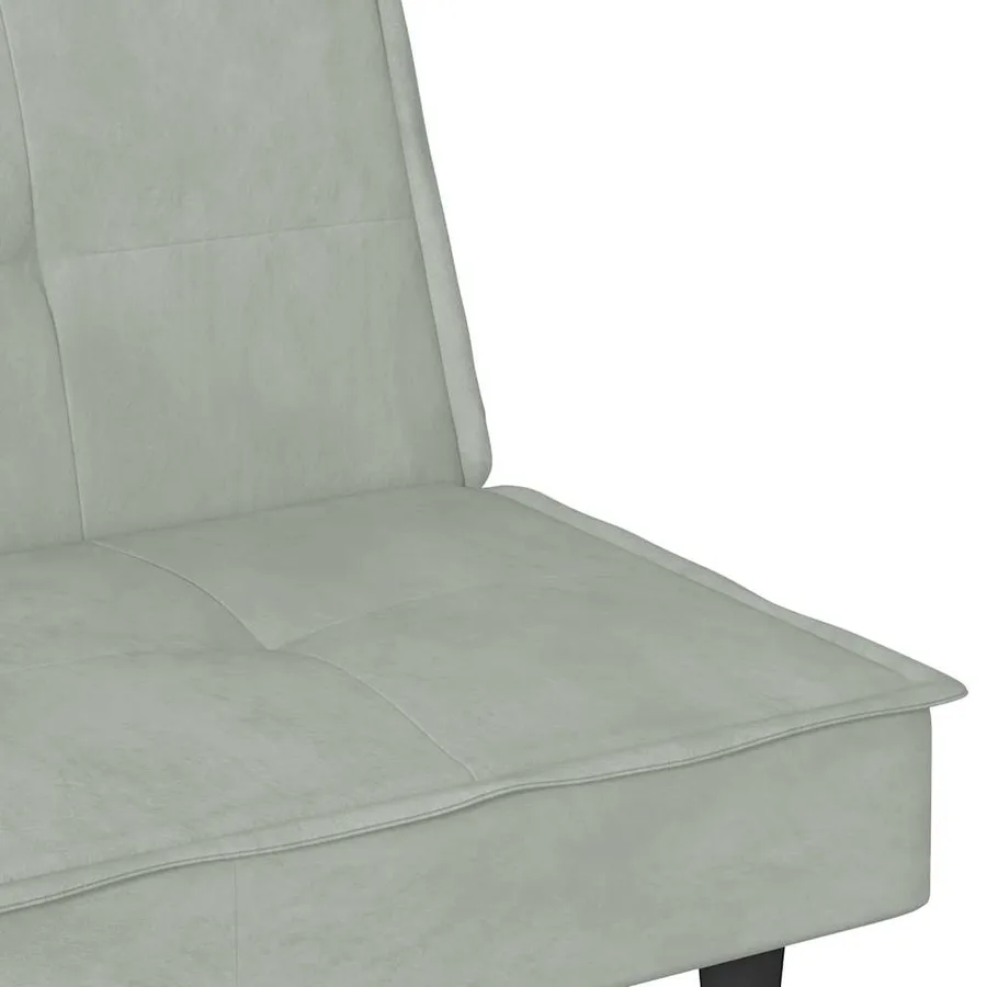 Canapé-lit avec porte-gobelets gris clair velours - 10