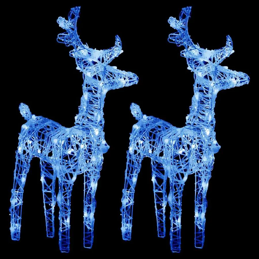 Rennes de Noël 2 pcs 80 LED Bleu Acrylique - 3
