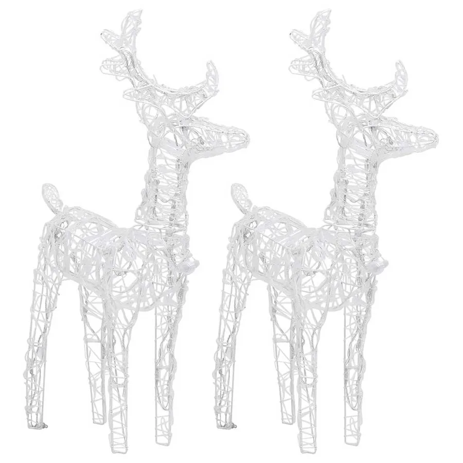 Rennes de Noël 2 pcs 80 LED Bleu Acrylique - 5