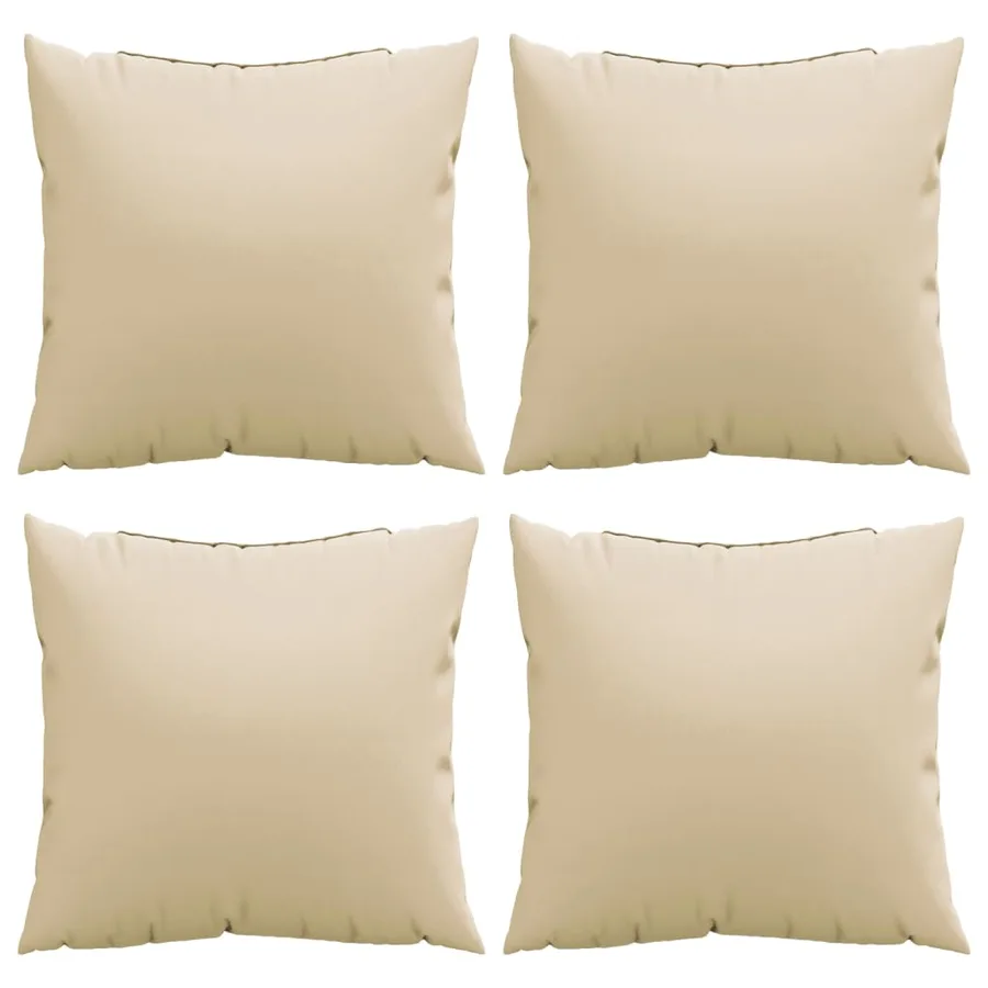 Coussins de canapé lot de 4 beige 50x50 cm tissu - 4