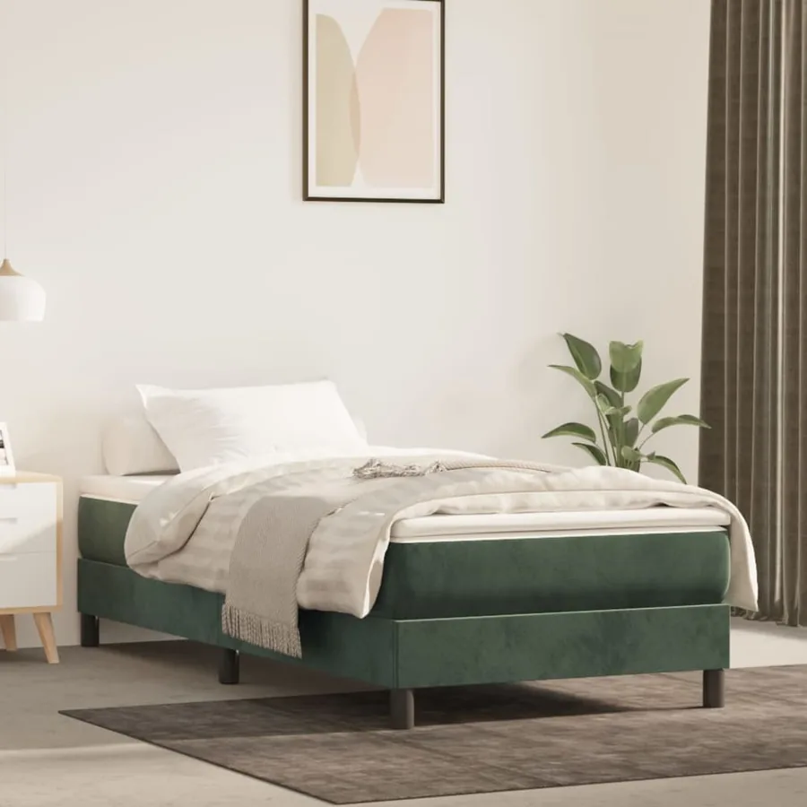 Matelas de lit à ressorts ensachés fermeté moyenne Vert foncé 80x200x20 cm