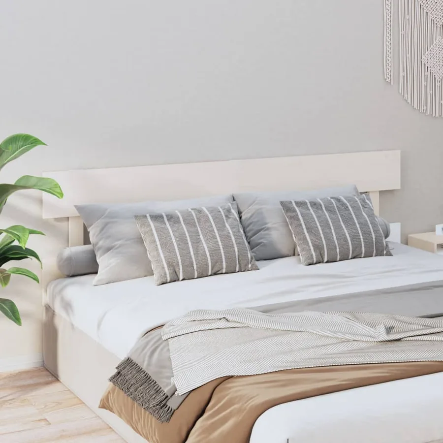 Tête de lit Blanc 184x3x81 cm Bois massif de pin - 4