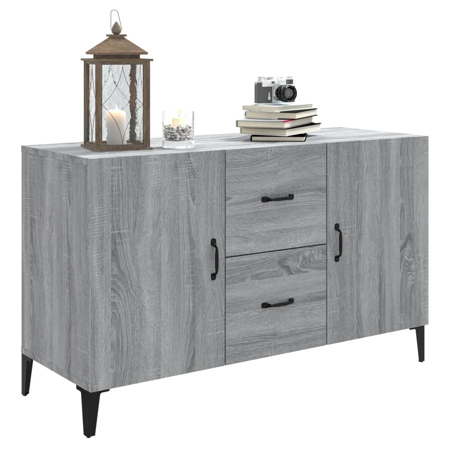 Buffet sonoma gris 100x36x60 cm bois d'ingénierie - 4