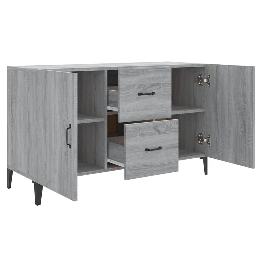 Buffet sonoma gris 100x36x60 cm bois d'ingénierie - 7