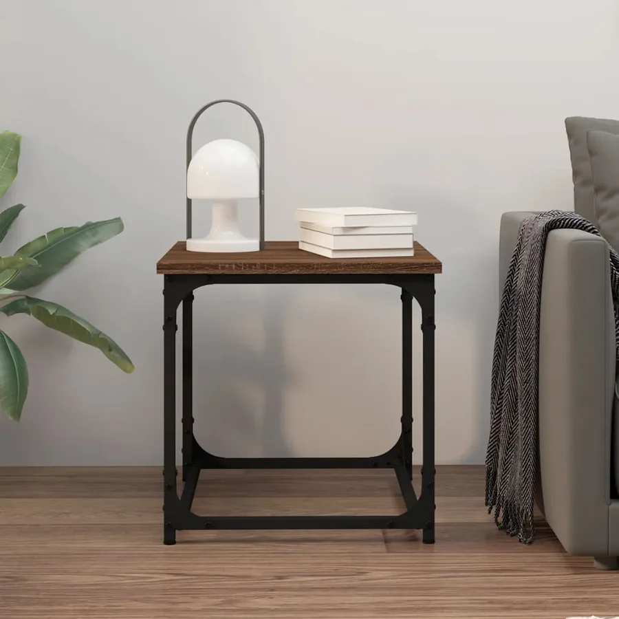 Table d'appoint Chêne marron 40x40x40 cm Bois d'ingénierie - 3