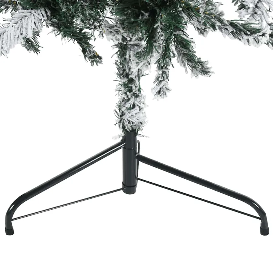 Demi sapin de Noël artificiel mince avec neige floquée 180 cm - 8