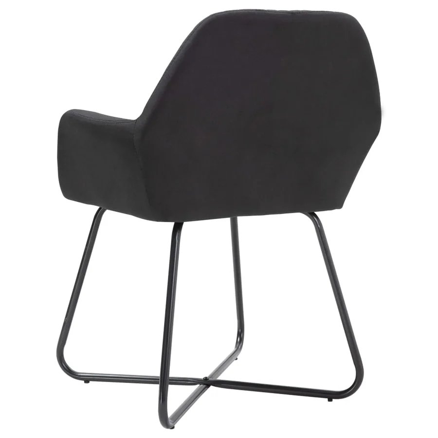 Chaises à manger lot de 6 noir tissu - 5