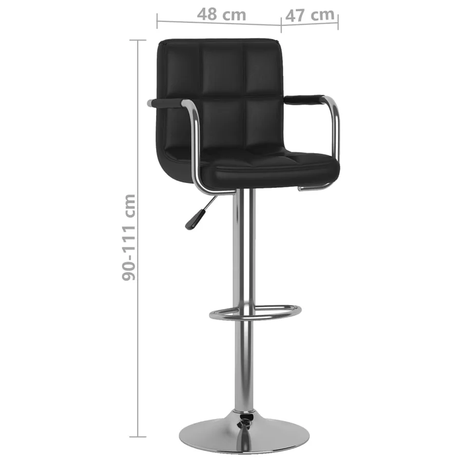 Tabourets de bar lot de 2 noir similicuir - 10