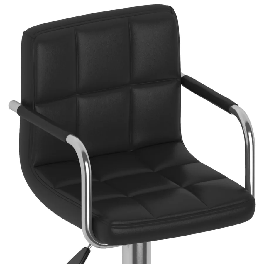 Tabourets de bar lot de 2 noir similicuir - 8