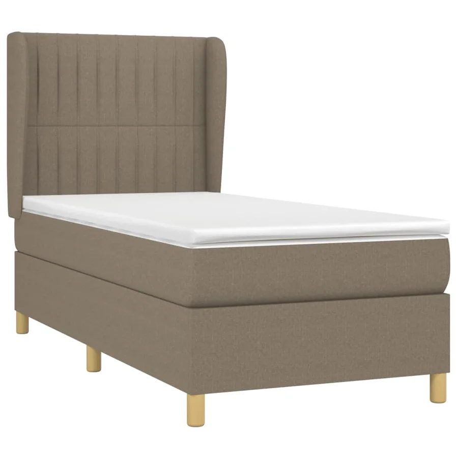 Sommier à lattes de lit avec matelas Taupe 90x190 cm Tissu - 3