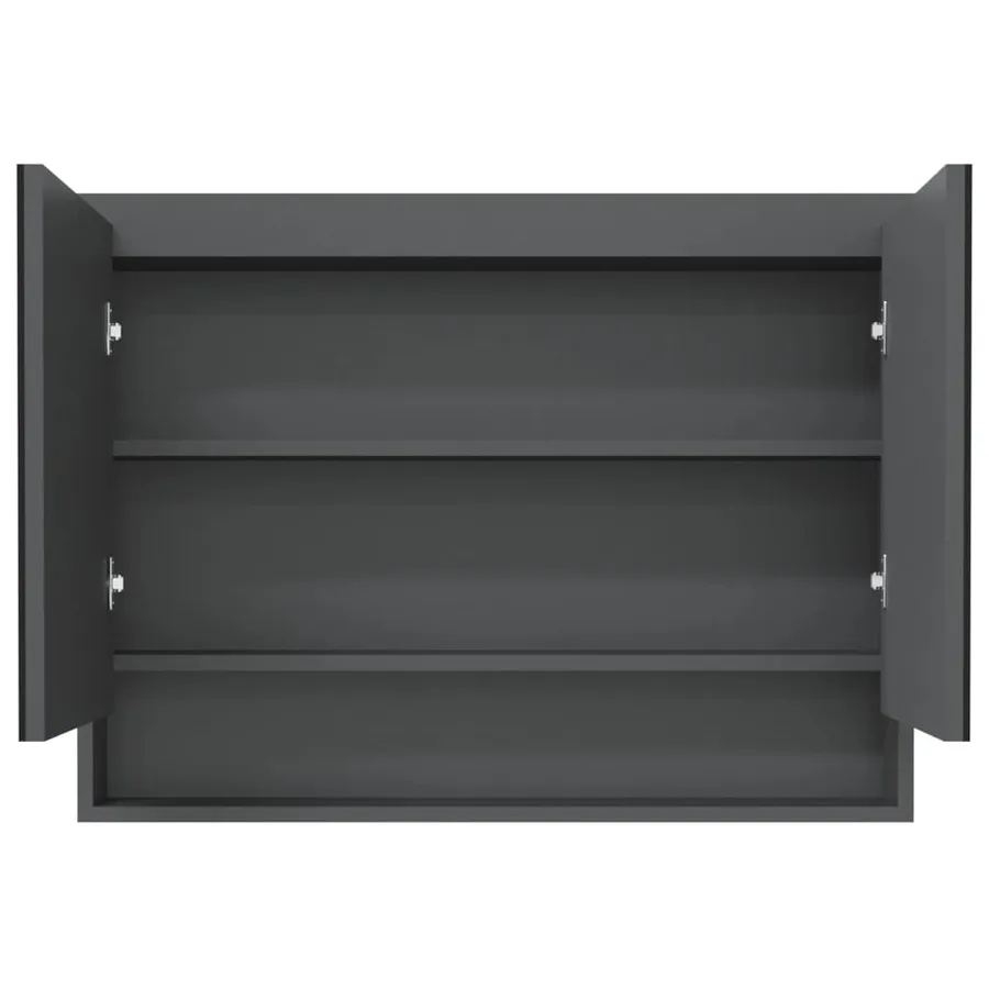 Armoire à miroir de salle de bain 80x15x60 cm MDF Gris - 3