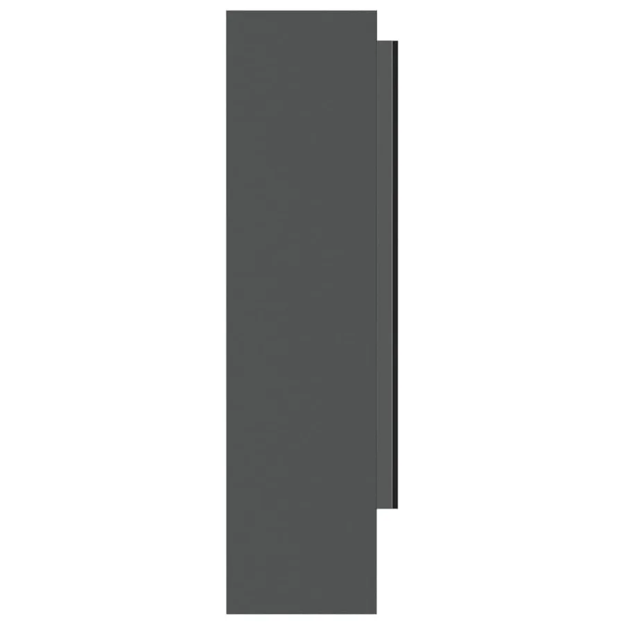 Armoire à miroir de salle de bain 80x15x60 cm MDF Gris - 6