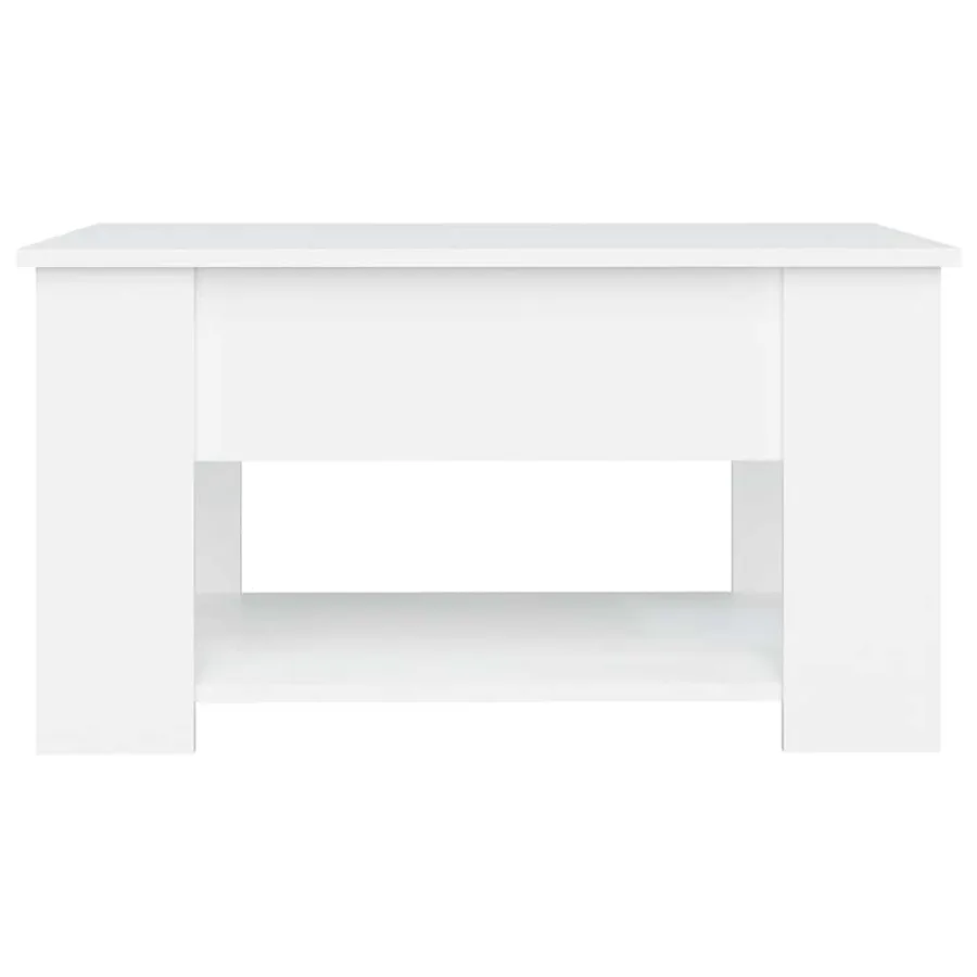 Table basse blanc 79x49x41 cm bois d'ingénierie - 5
