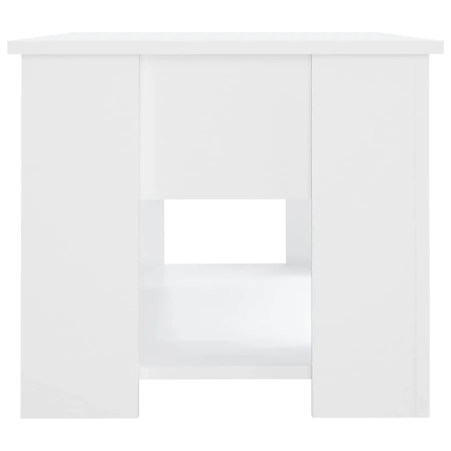 Table basse blanc 79x49x41 cm bois d'ingénierie - 6