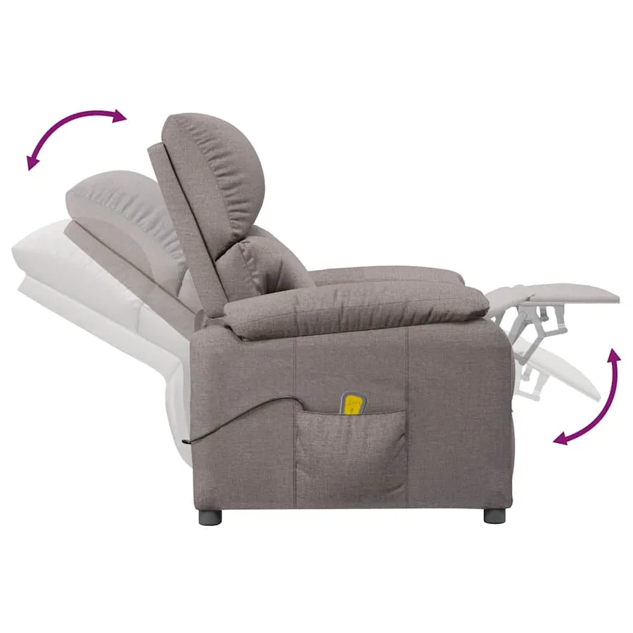 Fauteuil de massage Taupe Tissu - 7