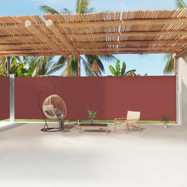 Auvent latéral rétractable Marron 220x1200 cm