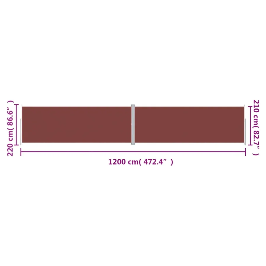 Auvent latéral rétractable Marron 220x1200 cm - 8