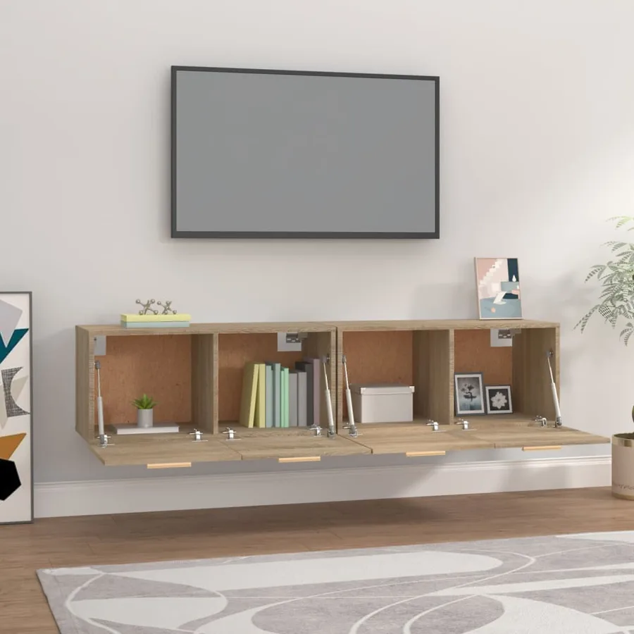 Armoires murales 2 pcs Chêne sonoma 80x35x36,5 cm Bois - 3